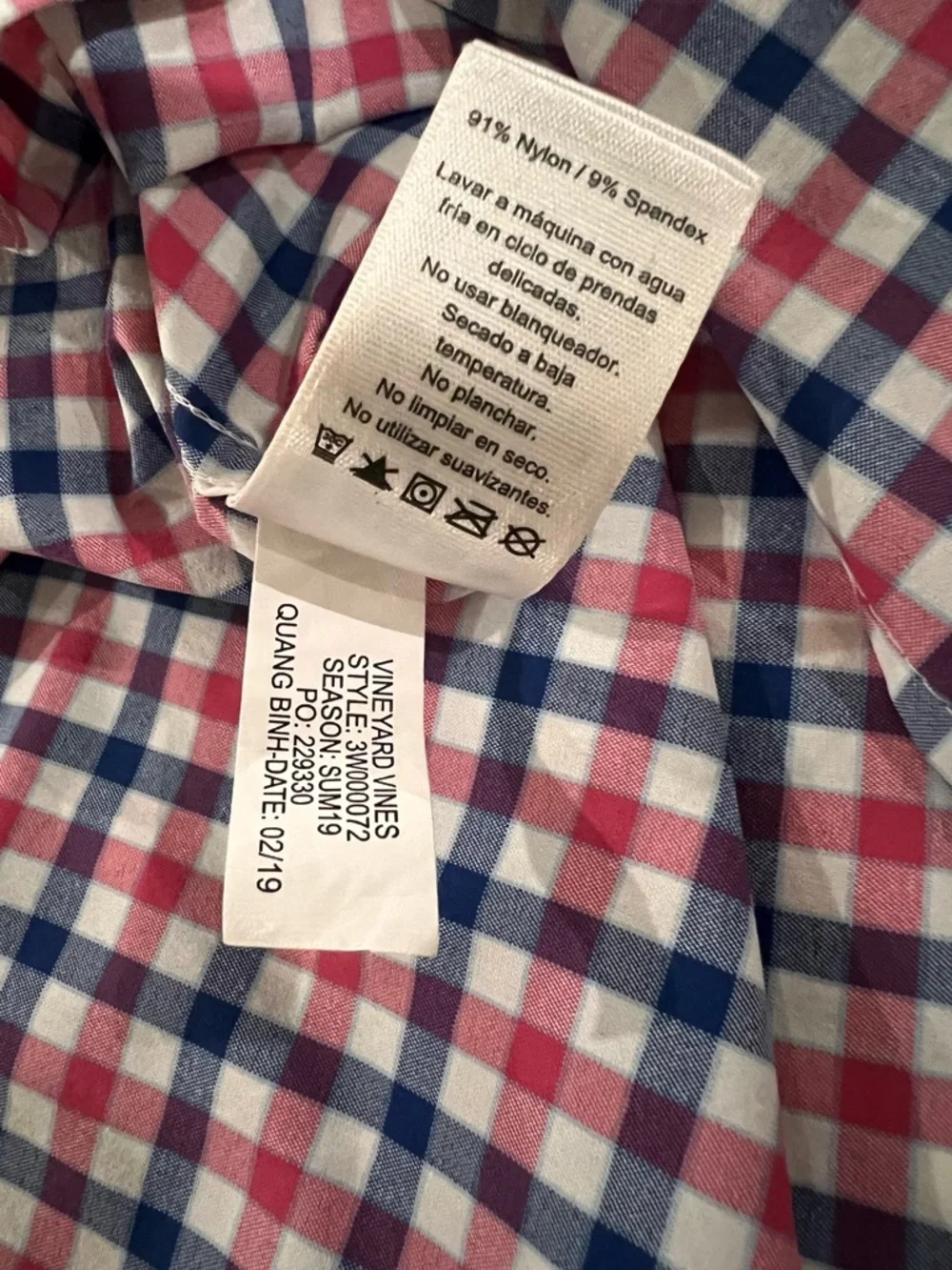 Vineyard Vines Pink and Navy Gingham Button-Down Shirt 🐋 - Picture 11 of 11